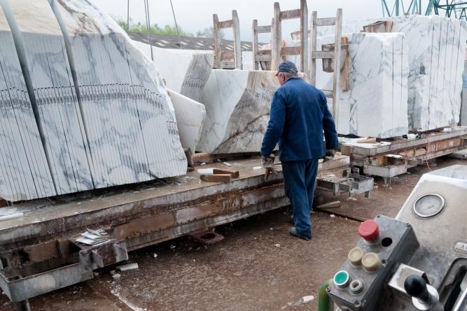 Marble Countertop Slab in Yard